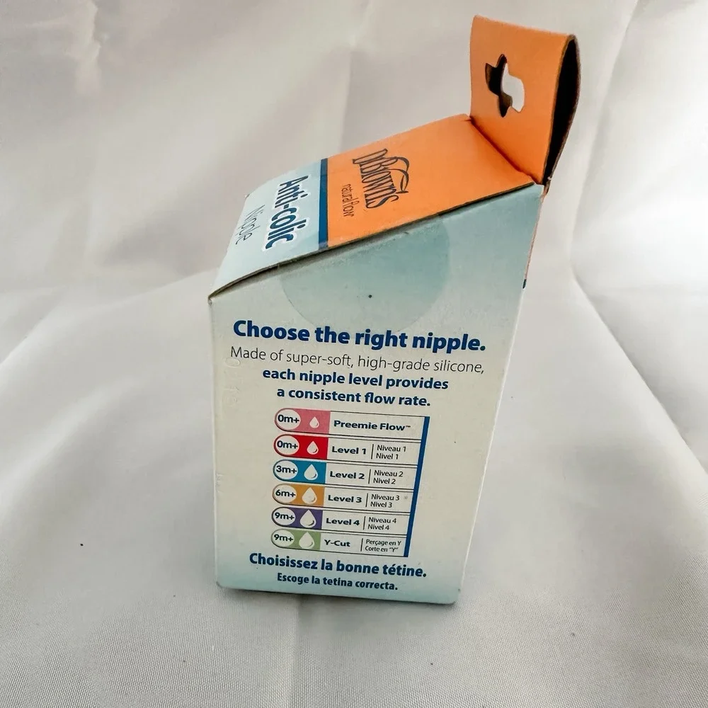 NIB Dr. browns anti colic nipple medium flow Level 2 -‎ 2 pack New